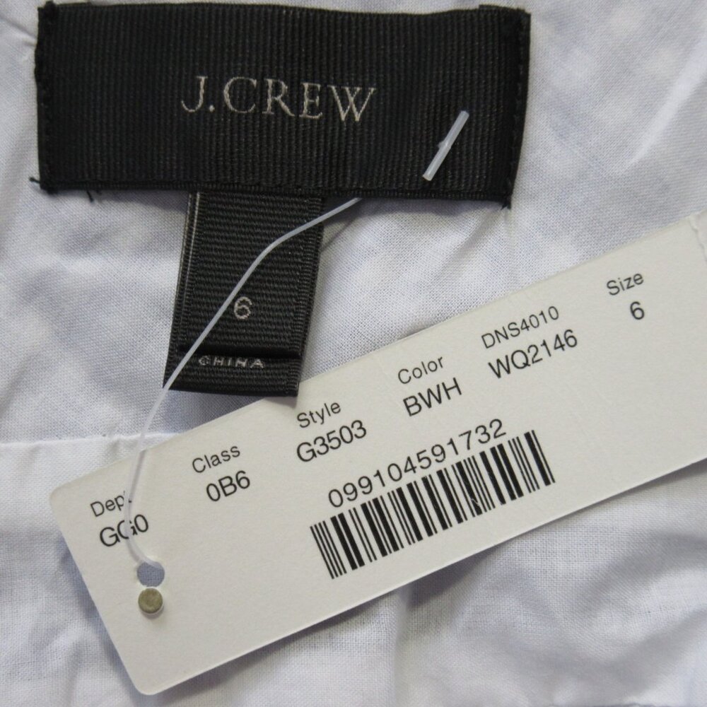 NWT J.Crew Long Spaghetti-Strap Maxi in White Blue Gingham Cotton Dress 6 - Picture 8 of 12